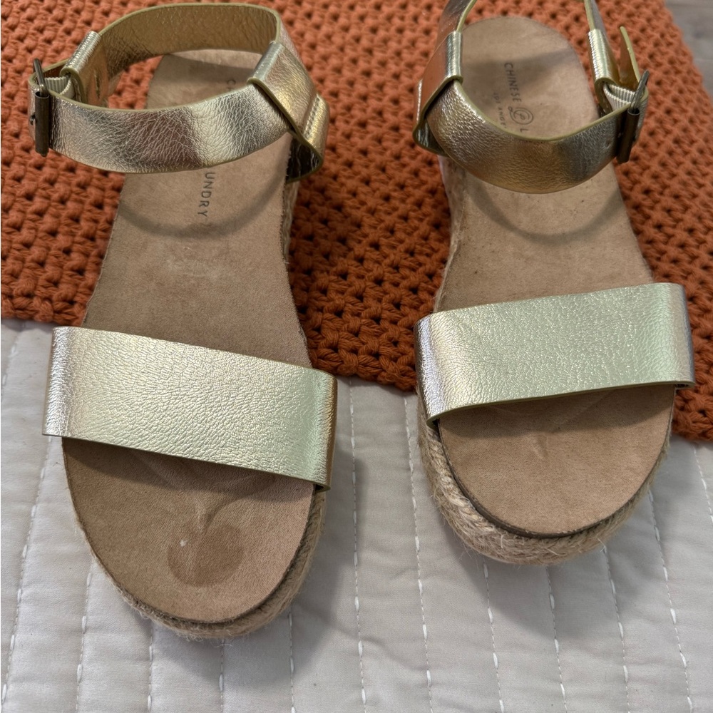 Chinese Laundry Metallic Gold Sandals